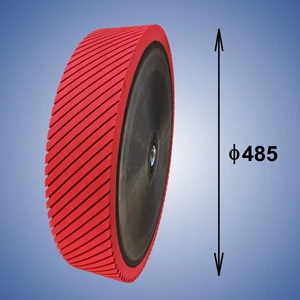 Kolo pásové brusky pogumované měkkou pryží s drážkami 600x600